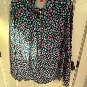 Lilly Pulitzer Vibrant Pink and Blue Hoodie